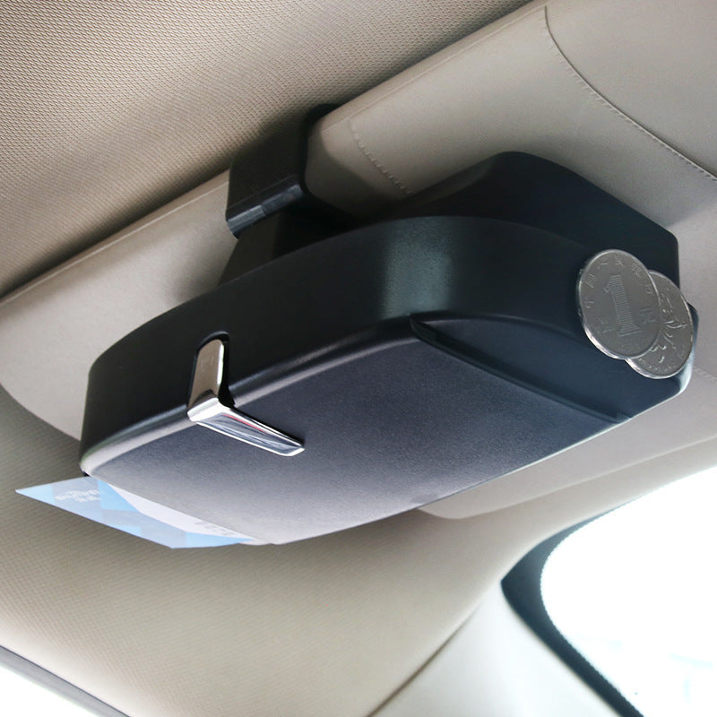 Car Sun Visor Glasses Case – Clip-On Holder for Glasses & Bills