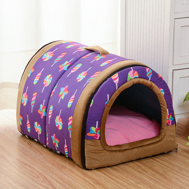 Small Lightweight Tunnel Pet House with Non-Slip Base