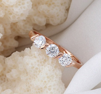 Korean Luxury Titanium Steel Zircon Engagement Rings