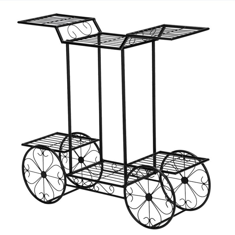 Artisasset Garden Cart Stand  Flower Pot Plant Holder Display Rack