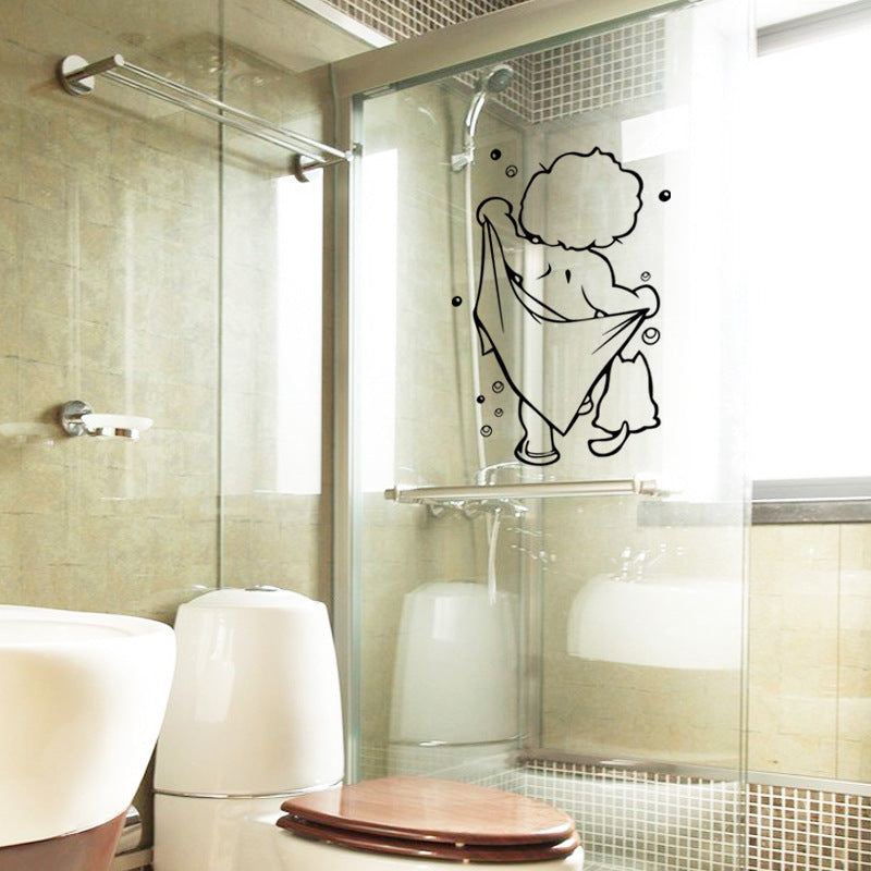 Baby Shower Wall Sticker – Carved Bathroom Decorative Sticker for Kids’ Bathroom and Nursery