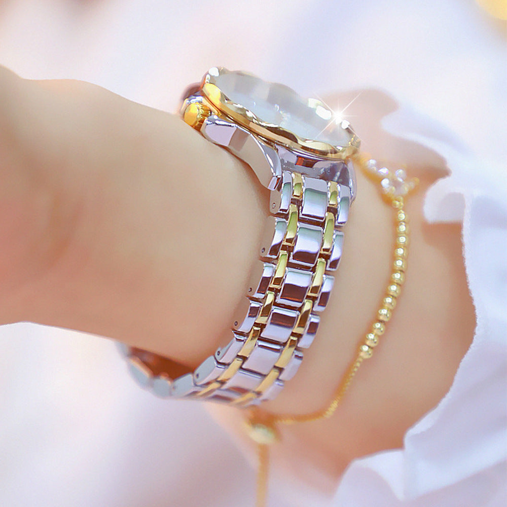 Luxury ladies full diamond steel band quartz watch