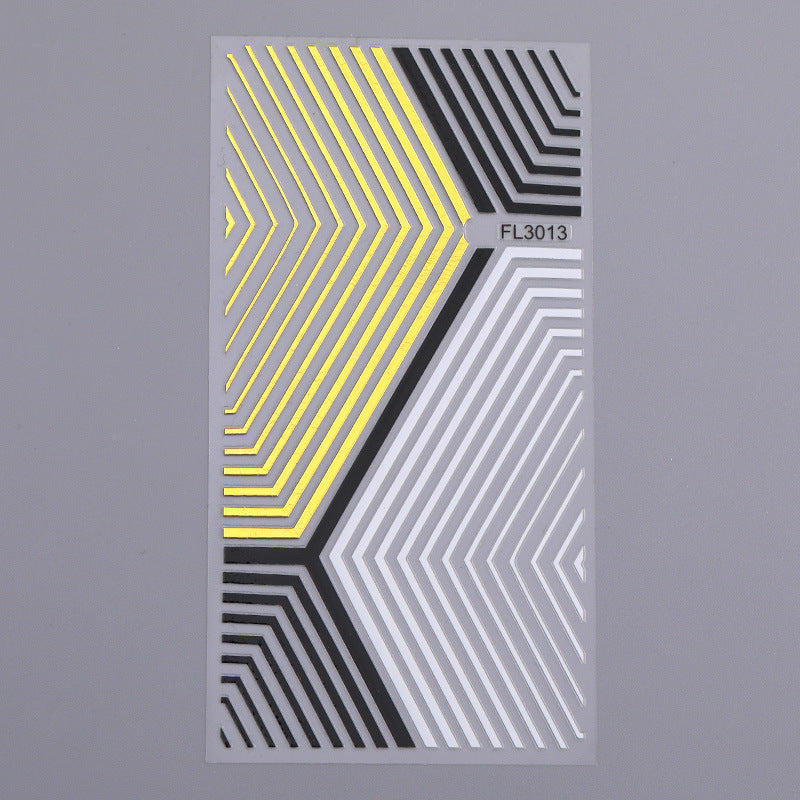 Nail Art 3d Hot Stamping Line Sticker Stripe Wave Adhesive Sticker