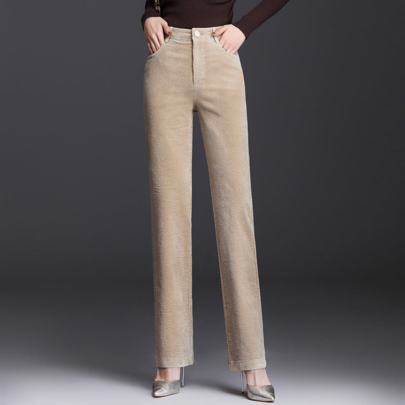 High Waist Straight Corduroy Women's Pants – Loose Lamp Wick Style