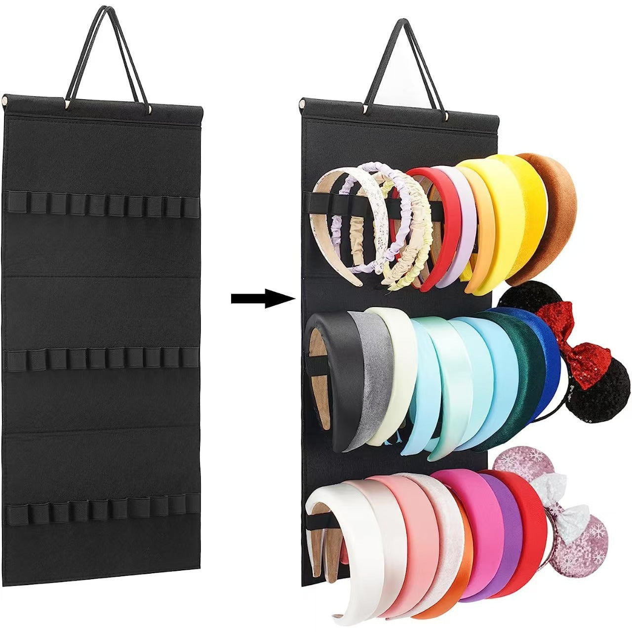 Felt Cloth Hair Band Buggy Bag Hair Accessories Display Rack Wall Mounted