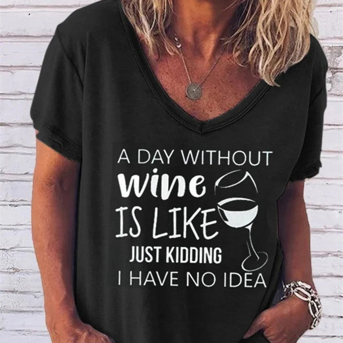 Women's V Neck Short Sleeve Polyester Regular