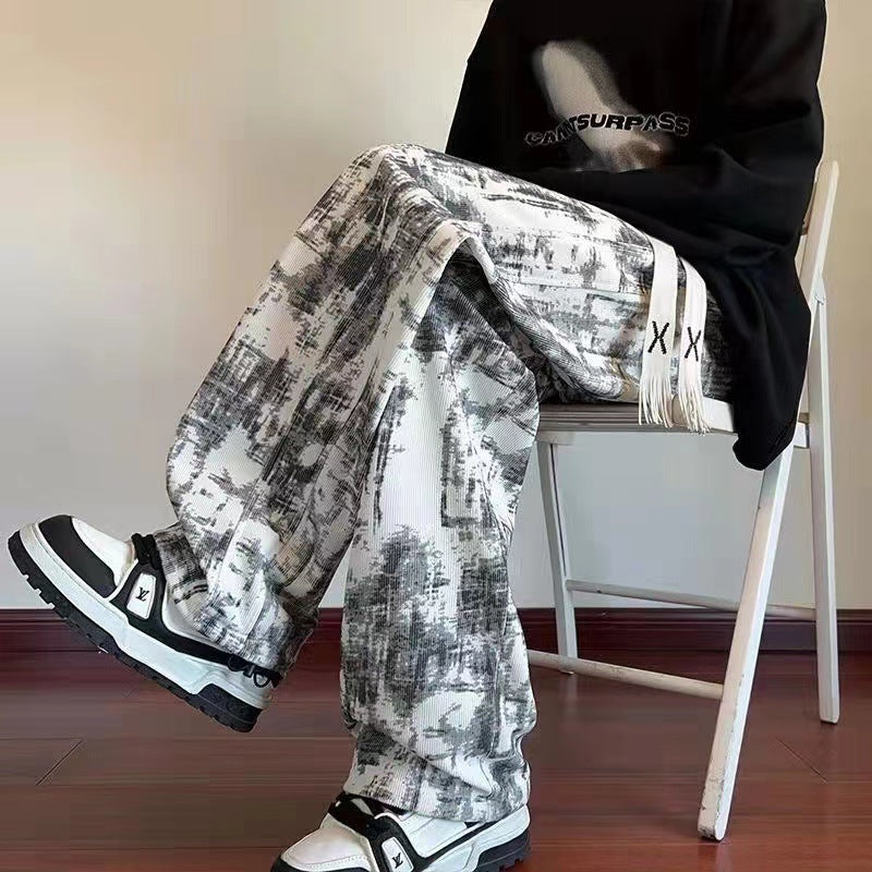 Men’s Autumn American Style Tie-Dye Draped Pants