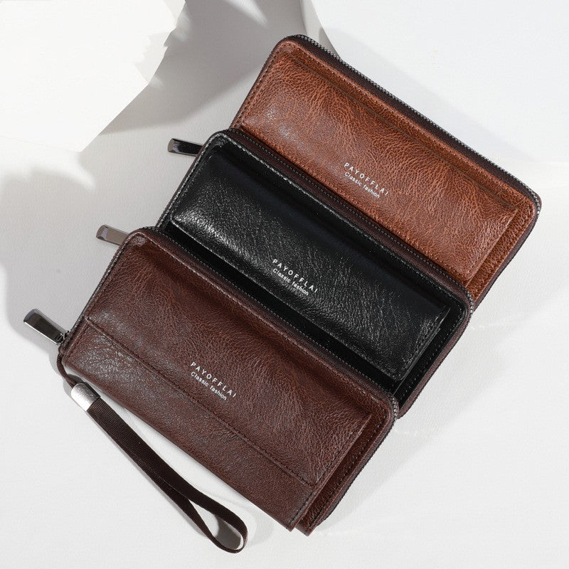 Men's PU Long Wallet Card Slots Casual Urban Style