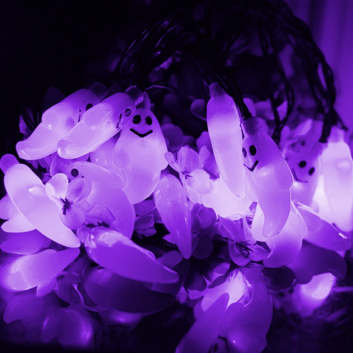 Solar Ghost String Lights – Outdoor Halloween and Christmas Courtyard Luminous Decoration