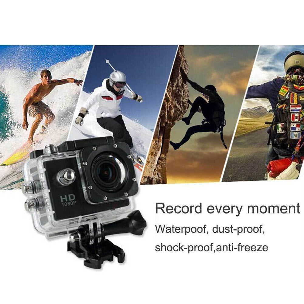 1080P Waterproof Action Camera – HD Sports DV with Accessories