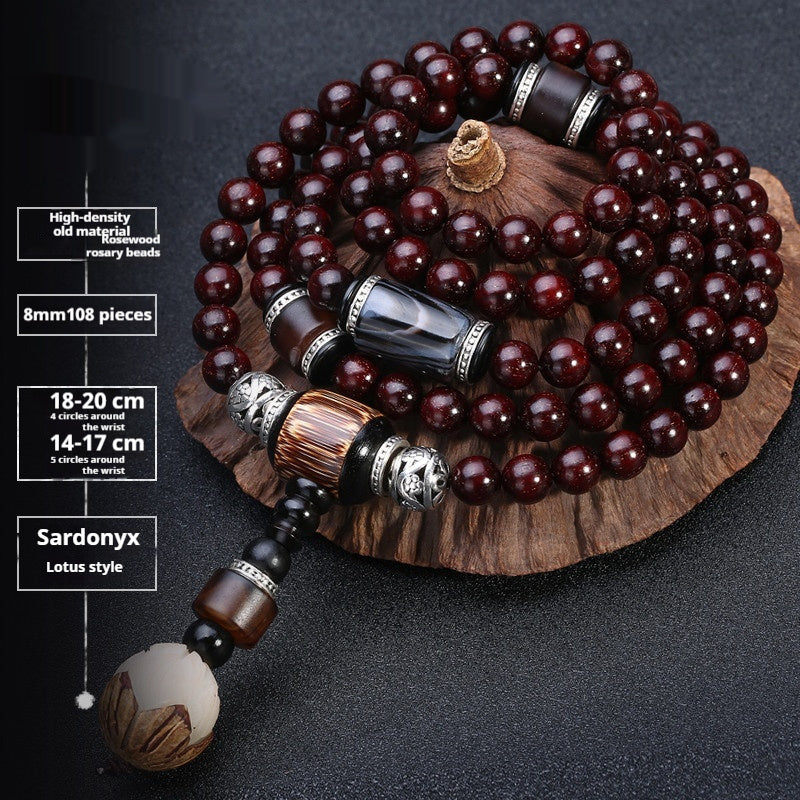 Pterocarpus Santalinus Bracelet Men's 108 Beads
