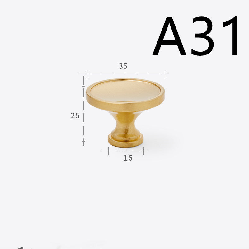 Pure Copper Cabinet Door Handle Golden Light Luxury Brass Handle
