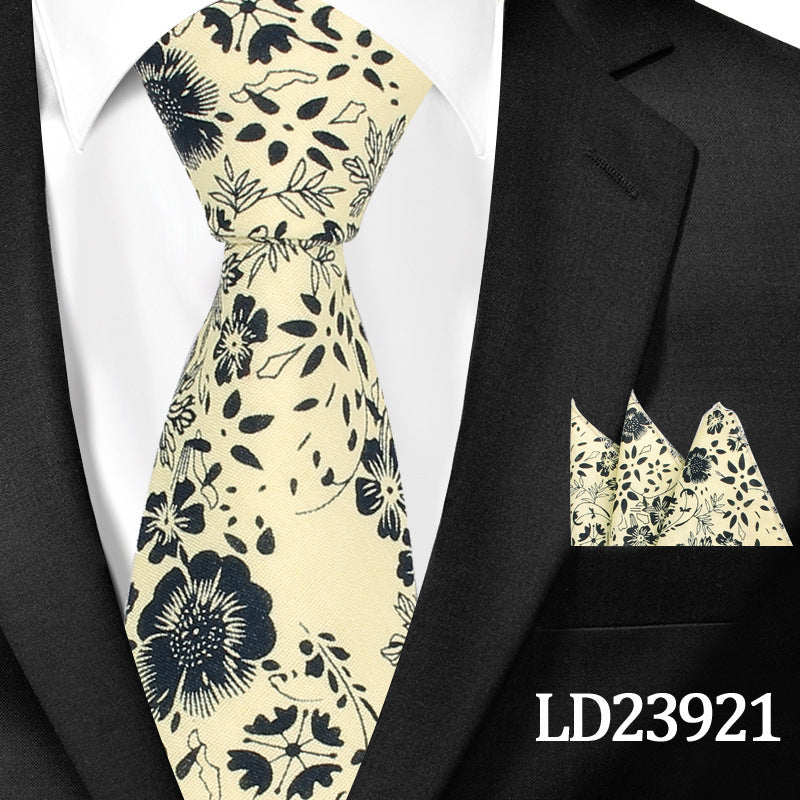 Cotton Arrow Bow Tie with Matching Pocket Towel