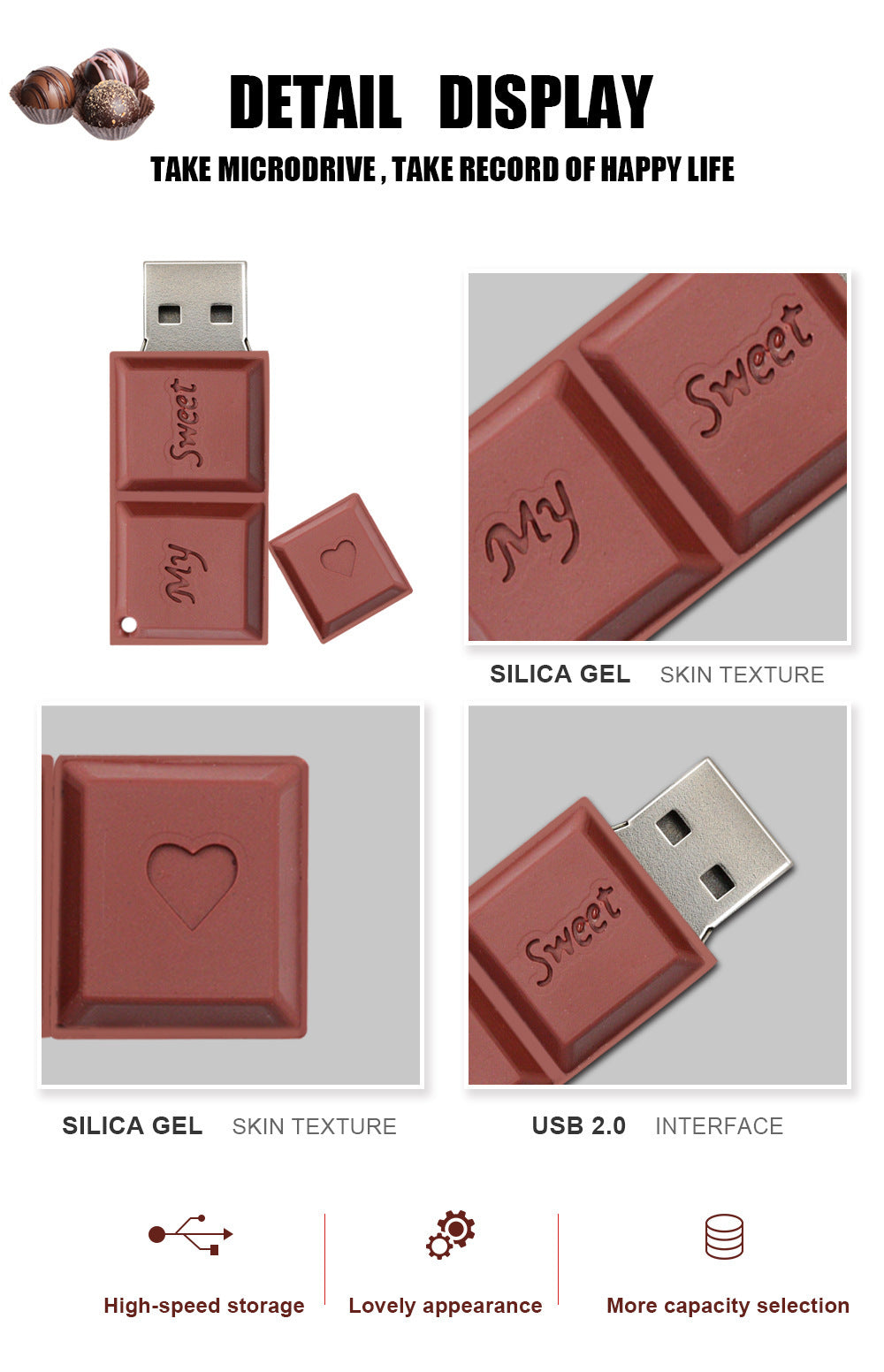 USB Drive Chocolate Creative USB Drive Student USB Drive 4g8g16g32g64g128g