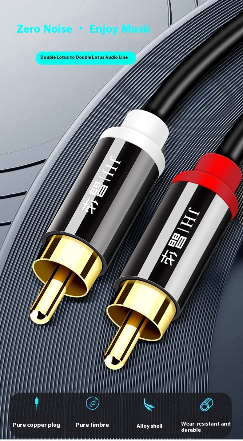 Two-to-two Double-connected Flower Head Audio Cable 2RCA Computer Connection TV Audio Speaker Cable