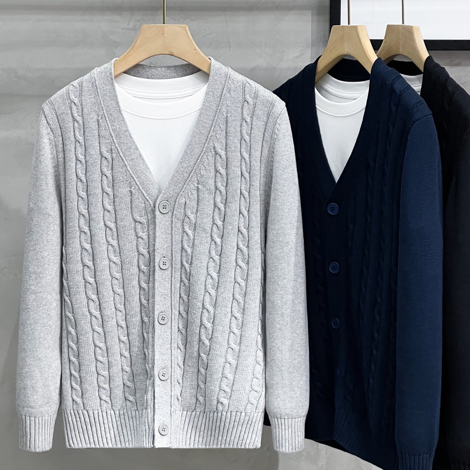 Men's Knitted Autumn And Winter Sweater Casual Jacket