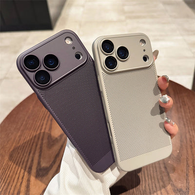 Heat Dissipation Mesh Phone Case with Lens Protector Breathable Frosted Cover for 17 Series