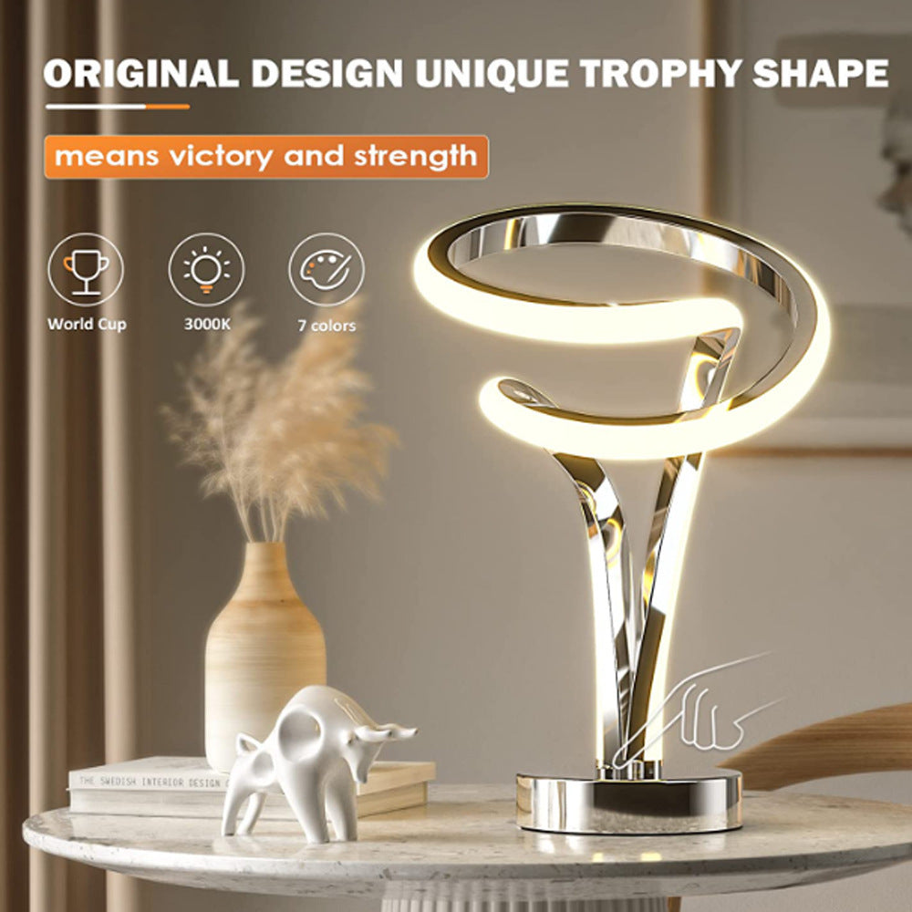 Aluminum Alloy LED Table Lamp Wooden Base Eye Protection USB Charging