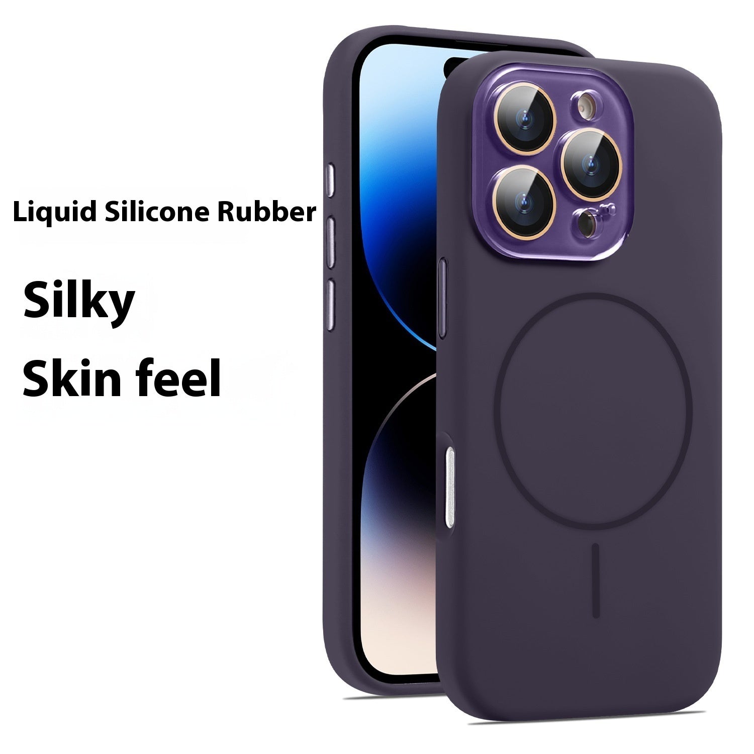 Liquid Silicone Magnetic Crystal Lens Phone Case Protective Cover