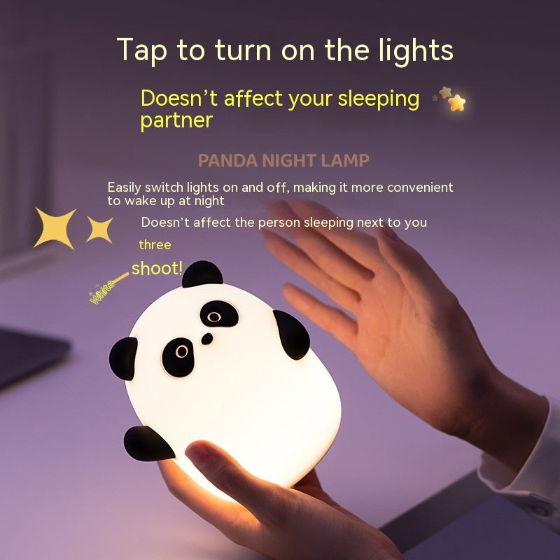 Silicone Panda Night Light Desk Lamp Usb Rechargeable