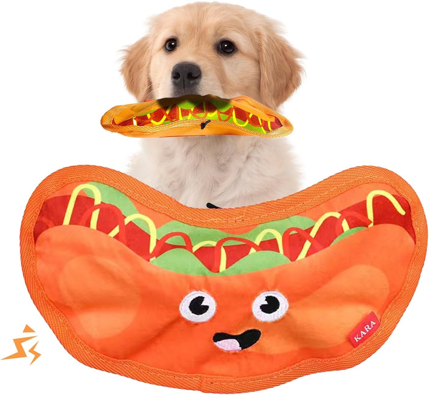 Durable Crinkle Squeaky Hamburger Dog Toy