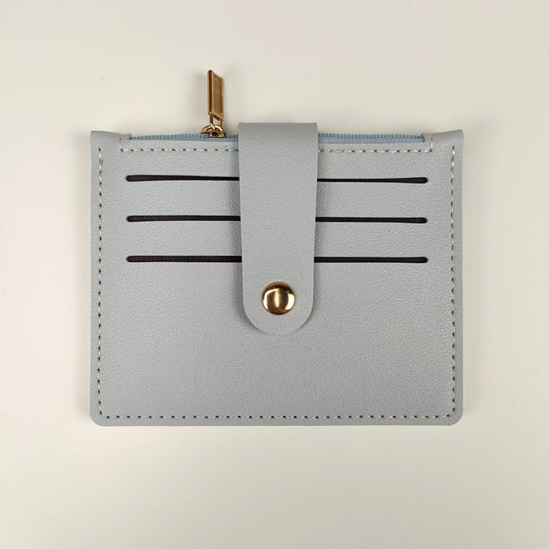 Unisex Slim Card Holder With Zipper Houndstooth Polyester