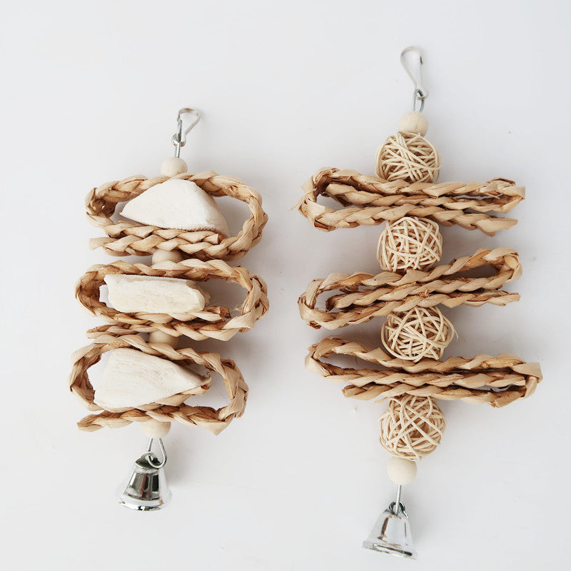 Straw Woven Fruit Toy for Parrots