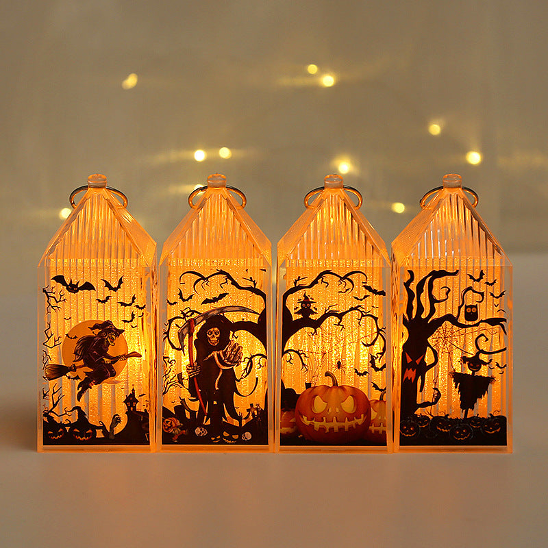Halloween Pumpkin Night Lamp – Portable Kids’ Lantern Cage Decoration for Desktop and Party Props