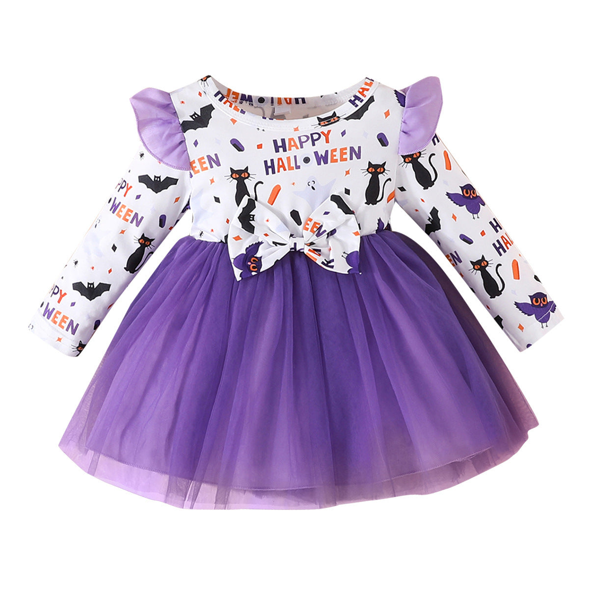 Halloween Long Sleeve Mesh Princess Dress