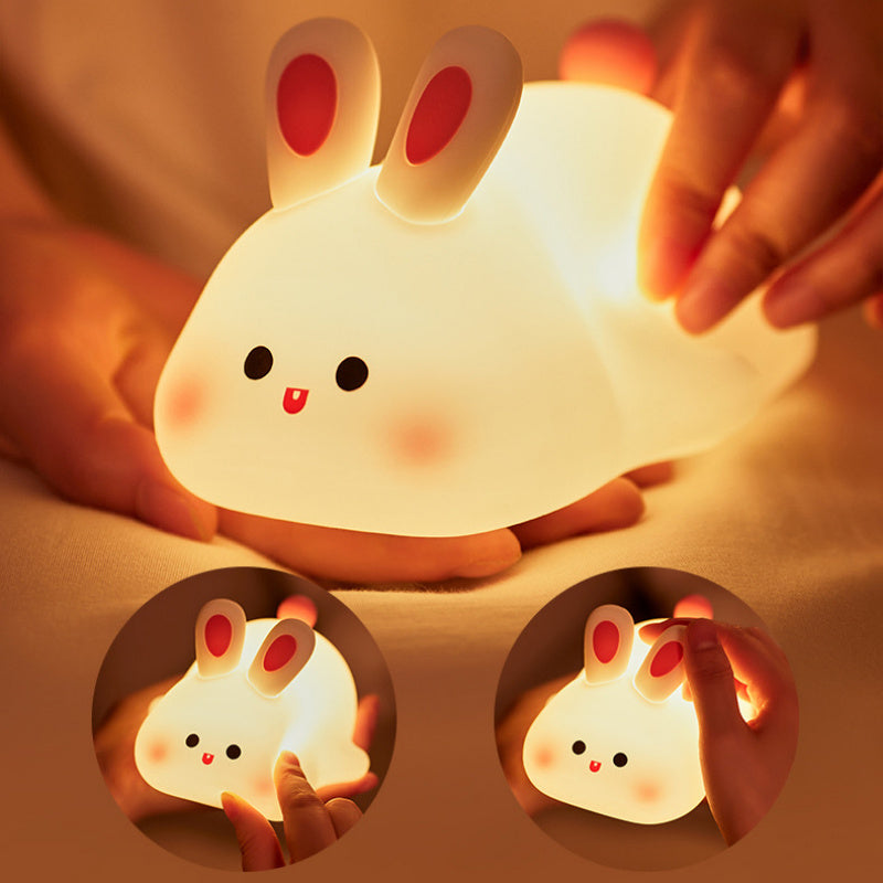 Silicone Rabbit LED Night Light With Touch Sensor Safe