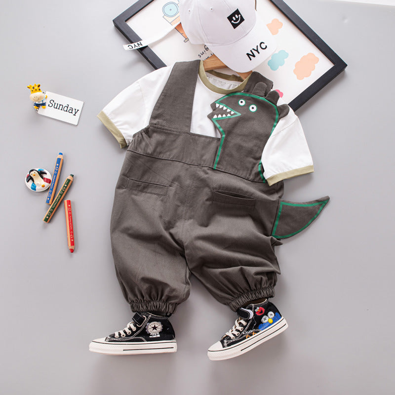 Baby T-Shirt and Suspender Shorts Two-Piece Set – Summer Outfit