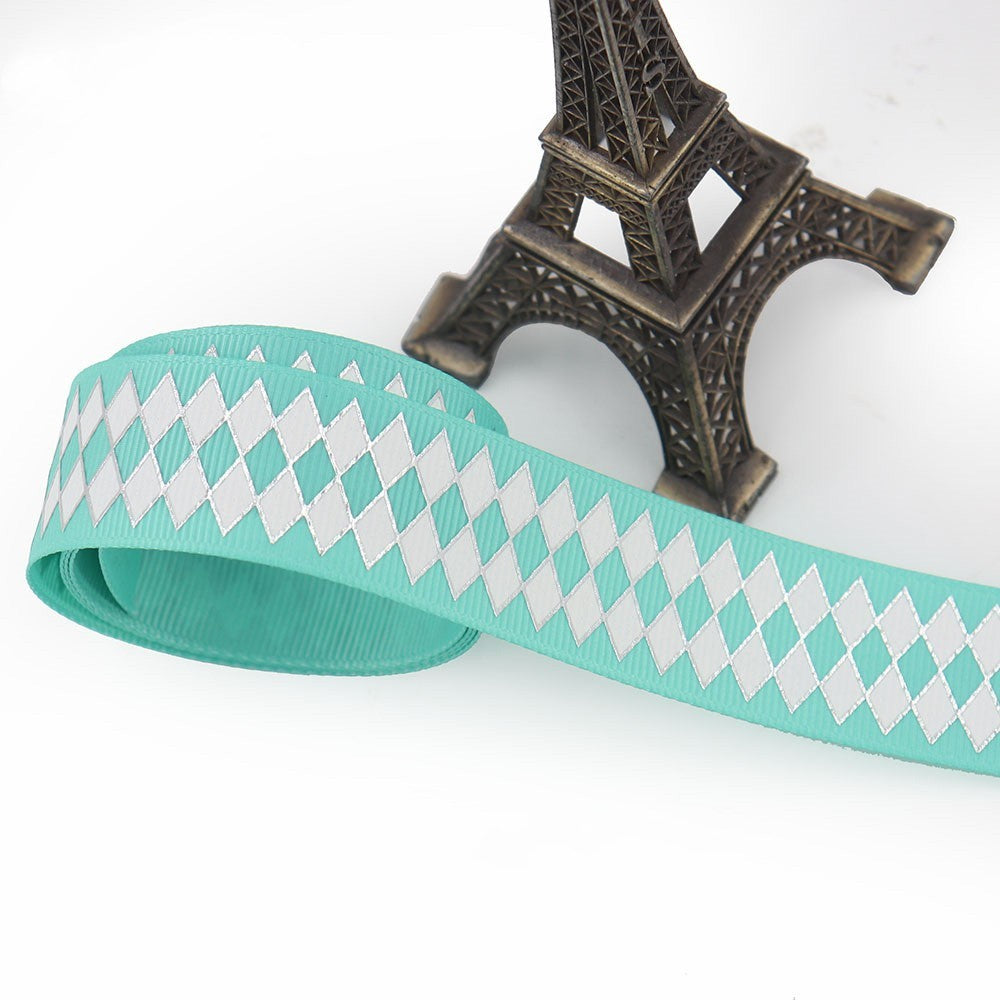 Bronzing Geometric Rib Ribbon – 25mm Decorative Craft Ribbon