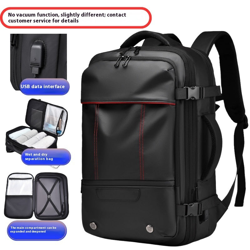 Men's Expandable Vacuum Oxford Compression Backpack Solid