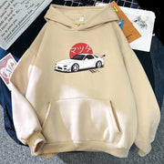 Unisex Slim Fit Printed Hoodie Cotton Polyester Car Culture