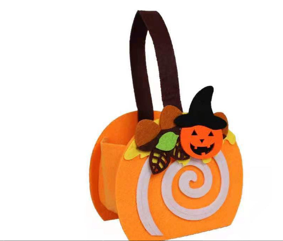 Halloween Pumpkin Candy Bag – Creative Trick or Treat Gift Basket for Cookies and Party Favors