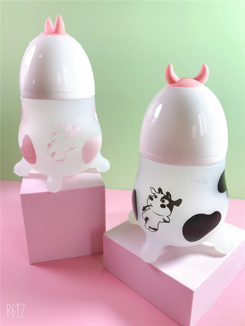 Silicone Wide Caliber Baby Bottle With Straw Unisex