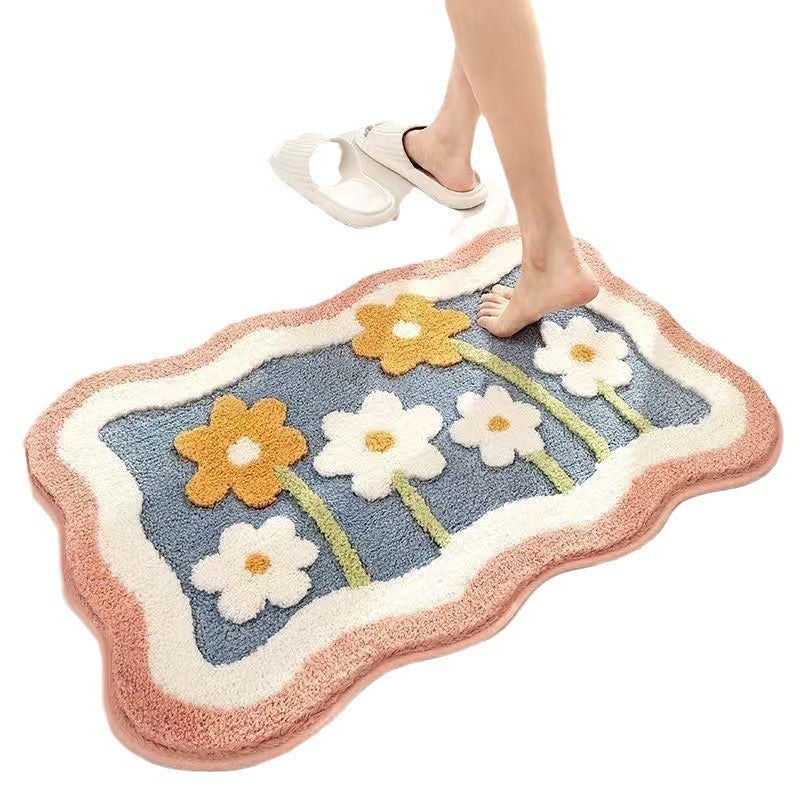 Bathroom Non-Slip Decorative Floor Mat – Cashmere-Like Absorbent and Stain-Resistant Carpet for Bathrooms