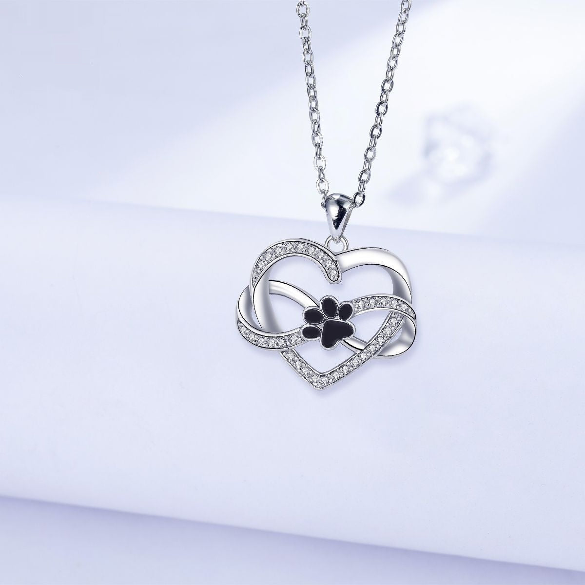 New Infinite Symbol Love Paw Print Necklace For Women