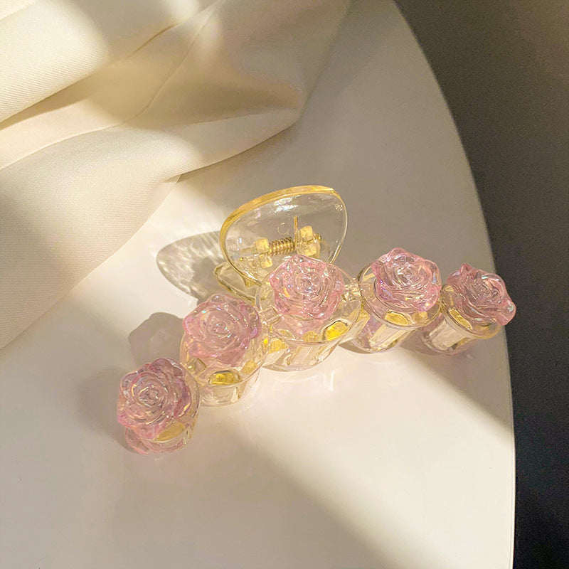 New Small Fragrant Wind Camellia Temperament Back Of The Head To Grab The Clip