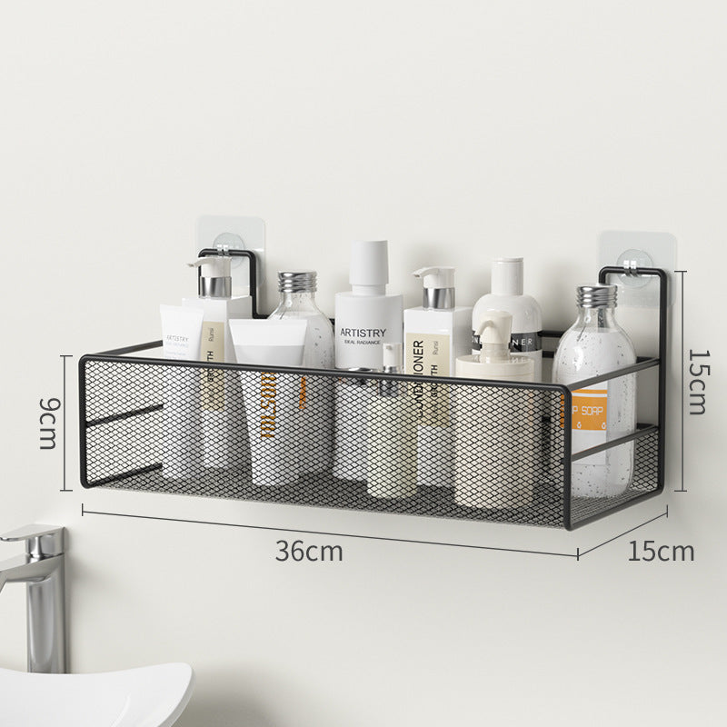 No-Drill Wall-Mounted Bathroom Shelf – Shower Shampoo Organizer & Toilet Accessories