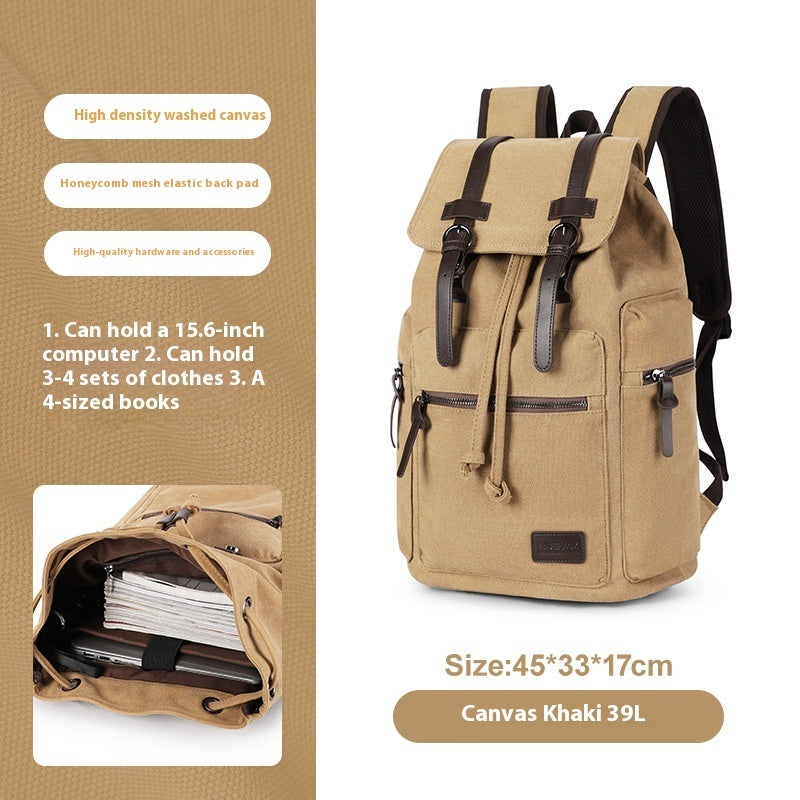 Men's Canvas Backpack Small Casual Travel Bag Everyday