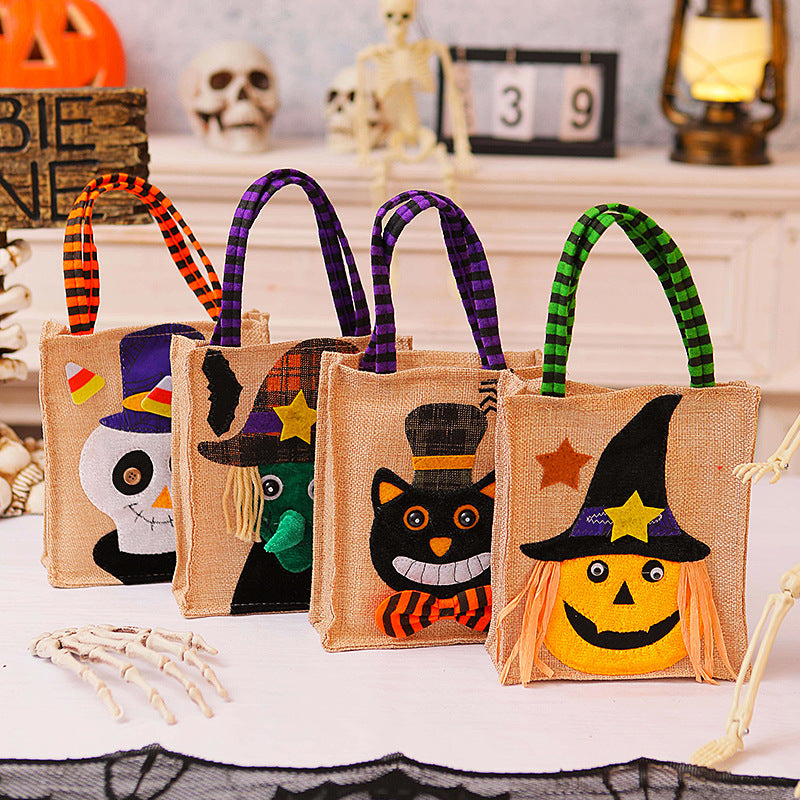Halloween Candy Tote Bag – Creative Witch, Skull, and Pumpkin Gift Handbag for Kids and Party Favors