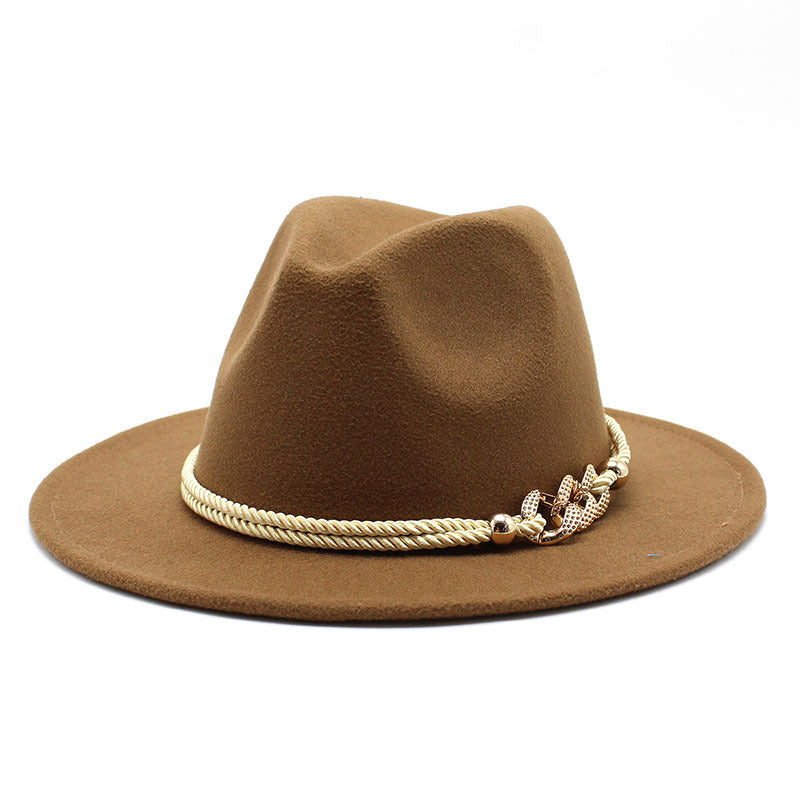 British Vintage Woolen Fedora Hat for Women in Multiple Colors