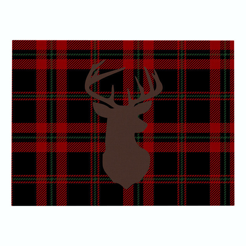 Christmas Series Cotton And Linen Placemat Dining Table Cushion Heat Proof Mat Anti-scald