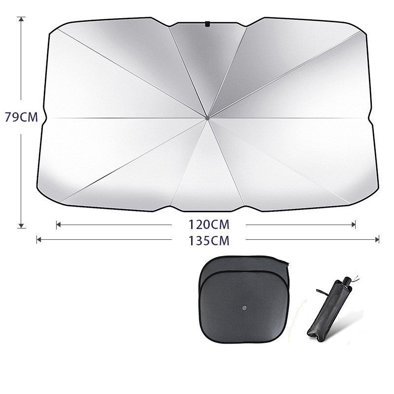 Foldable Car Windshield Sun Shade Umbrella, UV Protection and Heat Insulation Front Window Cover