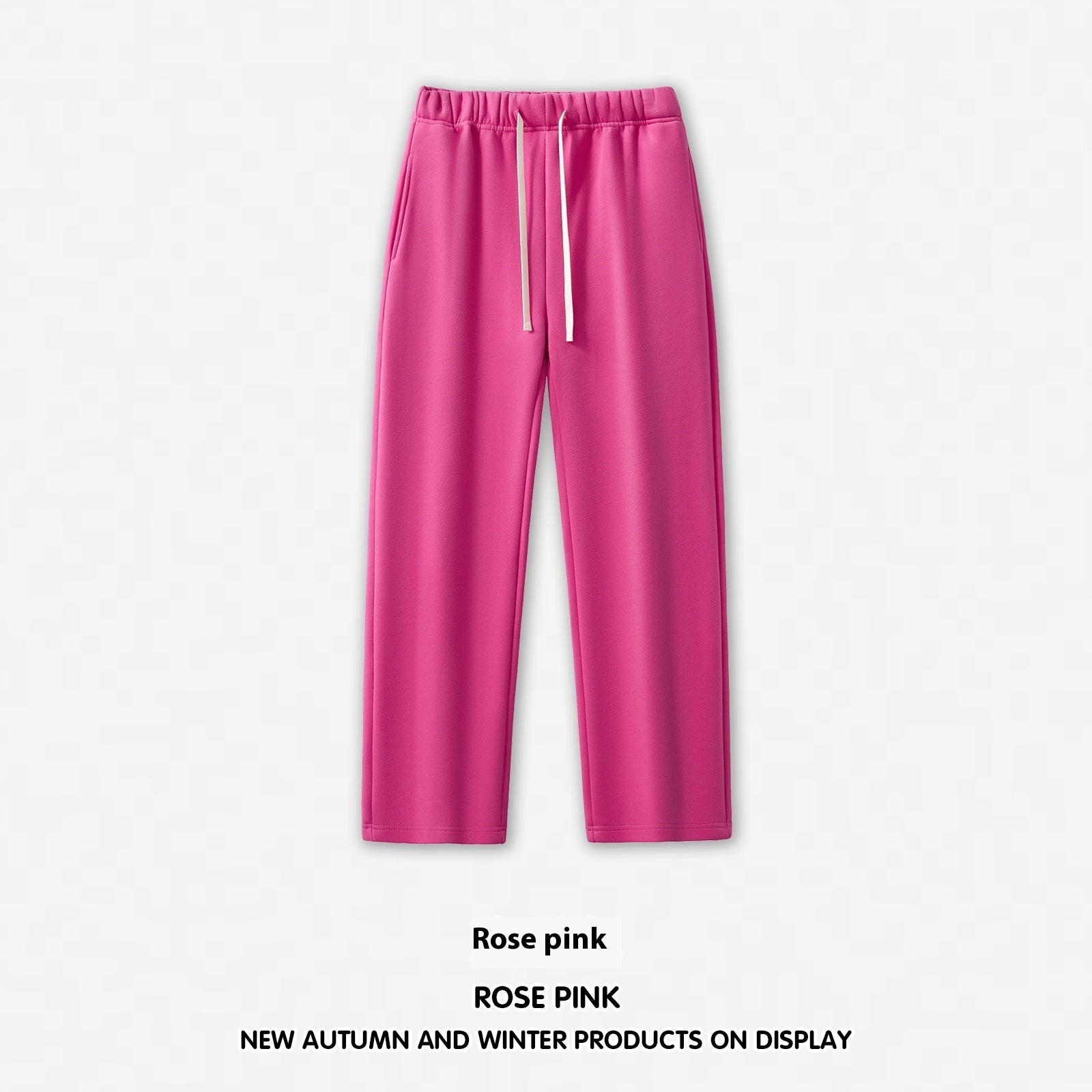 Men’s Wide-Leg Sweatpants – Straight Solid Color Dopamine Style