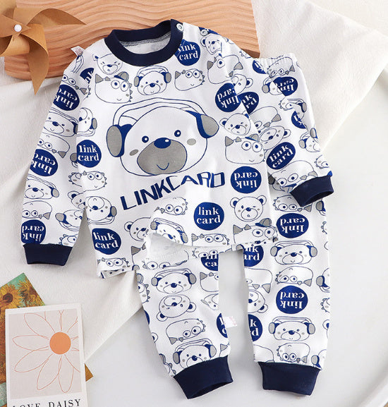 Children's Pure Cotton Cute Printed Autumn Clothes And Pants Set