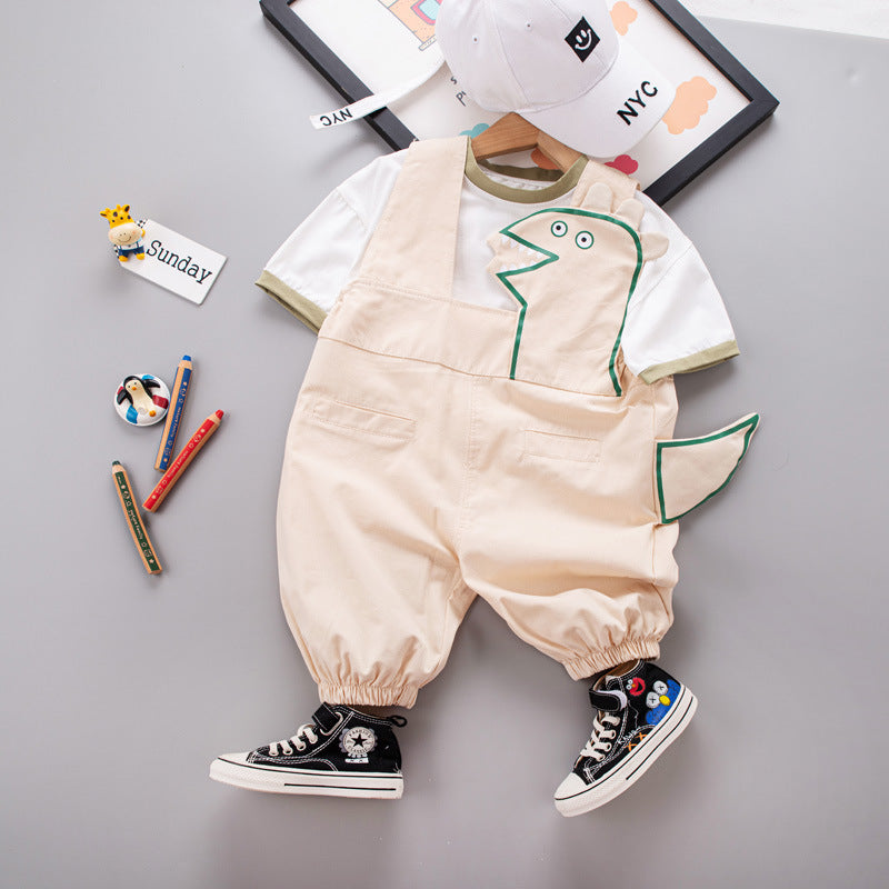 Baby T-Shirt and Suspender Shorts Two-Piece Set – Summer Outfit