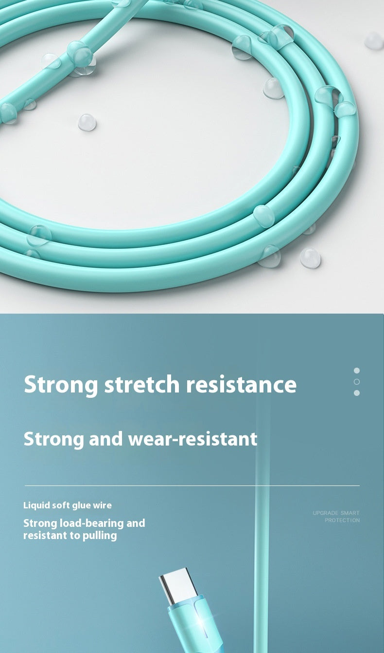 The Fast Charging Data Cable Is Suitable For Mobile Phone Liquid Silicone Charging Cable With Light