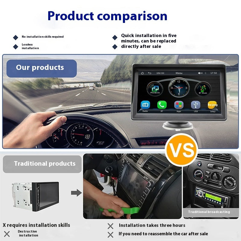7-inch Portable Car Wireless And Wired HD Reversing Image